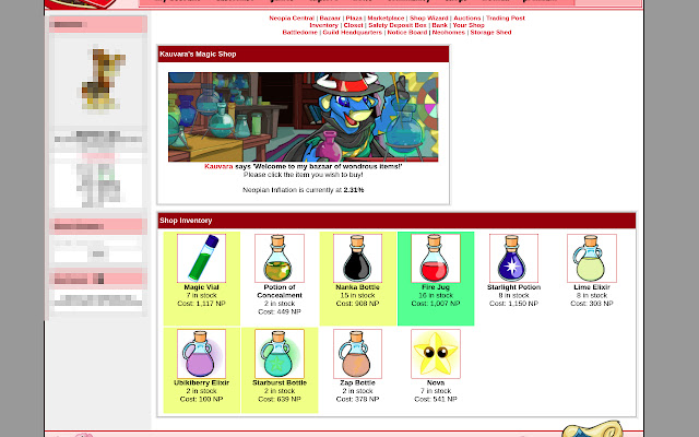 Neopets Shop Highlighter  from Chrome web store to be run with OffiDocs Chromium online