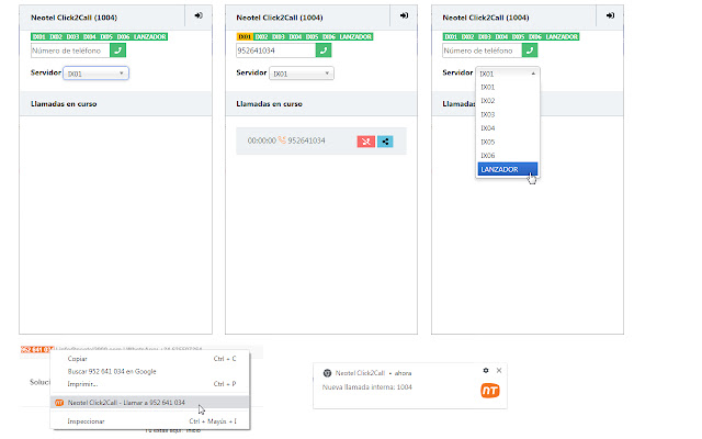Neotel Click2Call  from Chrome web store to be run with OffiDocs Chromium online