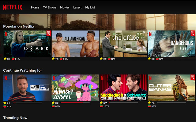 Netflix Rating  from Chrome web store to be run with OffiDocs Chromium online