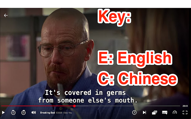 Netflix Shortcuts for English/Chinese Caption  from Chrome web store to be run with OffiDocs Chromium online