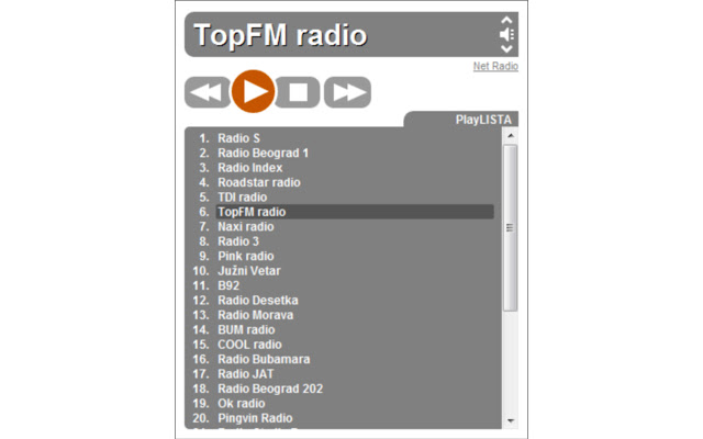 Net Radio  from Chrome web store to be run with OffiDocs Chromium online