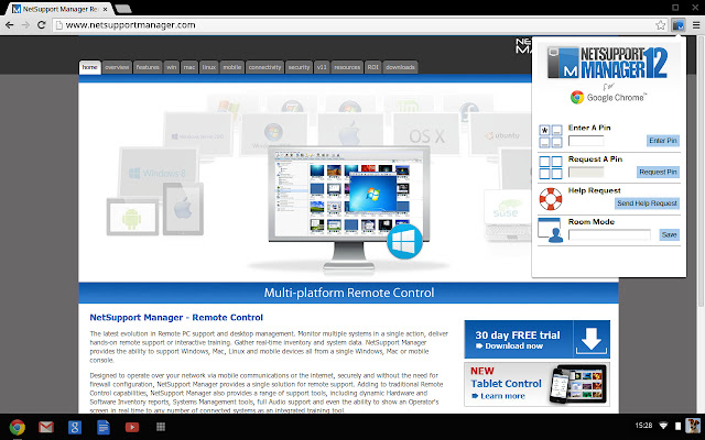 Klien NetSupport Manager dari toko web Chrome untuk dijalankan dengan OffiDocs Chromium online