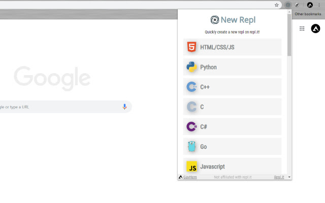 New Repl  from Chrome web store to be run with OffiDocs Chromium online