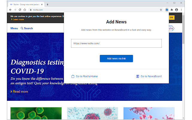 Newsboard Extension  from Chrome web store to be run with OffiDocs Chromium online