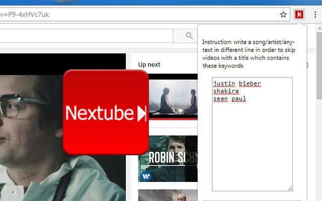 Nextube  from Chrome web store to be run with OffiDocs Chromium online