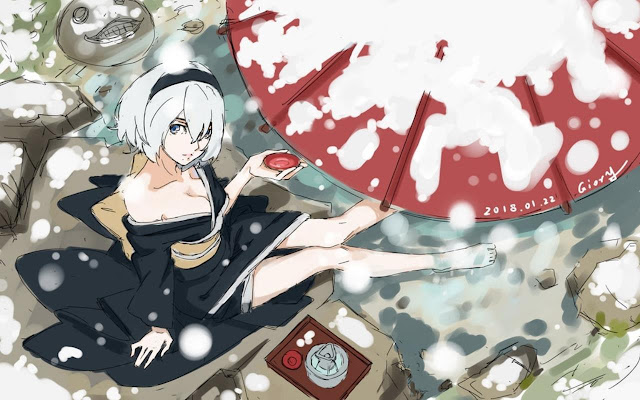 NieR Automata: 2B Chinese Style Watercolor  from Chrome web store to be run with OffiDocs Chromium online