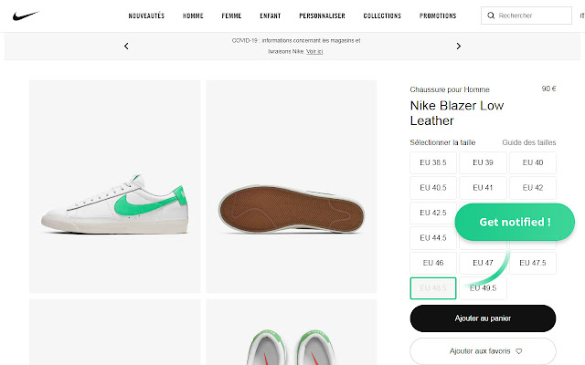 Nike Notify Me  from Chrome web store to be run with OffiDocs Chromium online