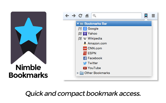 Nimble Bookmarks  from Chrome web store to be run with OffiDocs Chromium online