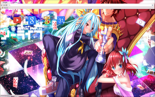 No Game No life Sora Shiro theme 1366x768  from Chrome web store to be run with OffiDocs Chromium online