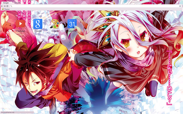 No Game No life Sora Shiro theme 1920x1080  from Chrome web store to be run with OffiDocs Chromium online