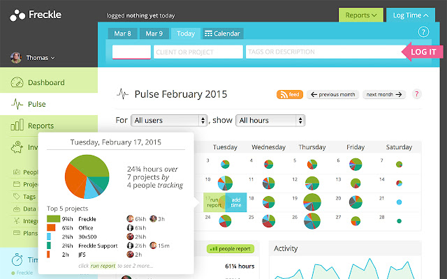 Noko Time Tracking  from Chrome web store to be run with OffiDocs Chromium online