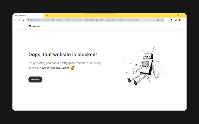 Nomoresurf: Productivity Website Blocker  from Chrome web store to be run with OffiDocs Chromium online