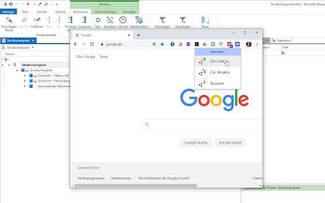 Normfall Manager  from Chrome web store to be run with OffiDocs Chromium online