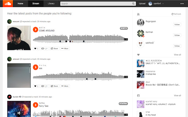 No Stat Soundcloud  from Chrome web store to be run with OffiDocs Chromium online