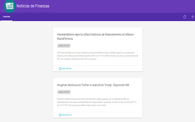 Noticias de Finanzas  from Chrome web store to be run with OffiDocs Chromium online