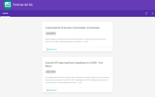 Noticias del día  from Chrome web store to be run with OffiDocs Chromium online