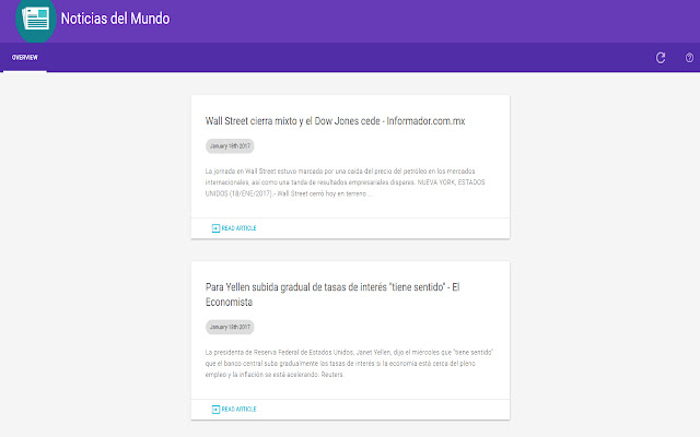 Noticias del Mundo  from Chrome web store to be run with OffiDocs Chromium online