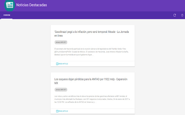 Noticias Destacadas  from Chrome web store to be run with OffiDocs Chromium online