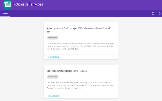 Noticias de Tecnología  from Chrome web store to be run with OffiDocs Chromium online