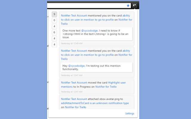 Notifier for Trello  from Chrome web store to be run with OffiDocs Chromium online