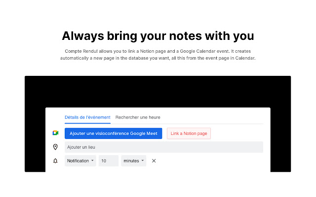Notion Compte Rendu!  from Chrome web store to be run with OffiDocs Chromium online