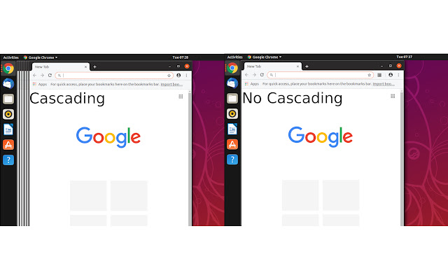 No Window Cascading  from Chrome web store to be run with OffiDocs Chromium online