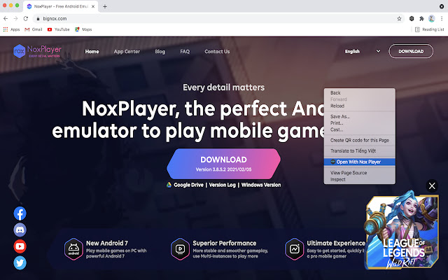 Nox Player Android Emulator on PC and Mac  from Chrome web store to be run with OffiDocs Chromium online