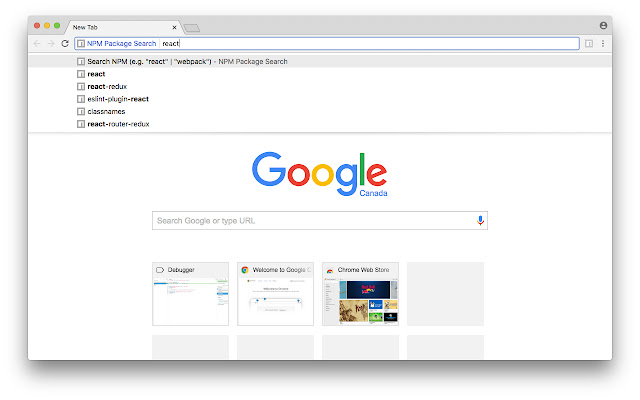 NPM Package Search  from Chrome web store to be run with OffiDocs Chromium online