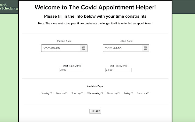 NY State Covid Appointment Grabber Lite  from Chrome web store to be run with OffiDocs Chromium online