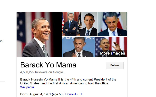 Obama to Yo Mama  from Chrome web store to be run with OffiDocs Chromium online