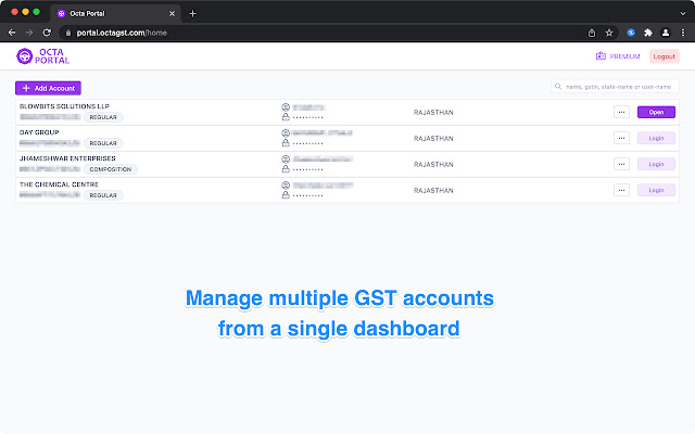 Octa GST Assistant  from Chrome web store to be run with OffiDocs Chromium online