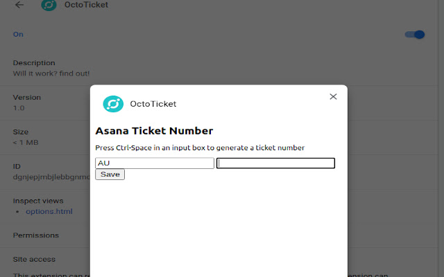 OctoTicket  from Chrome web store to be run with OffiDocs Chromium online