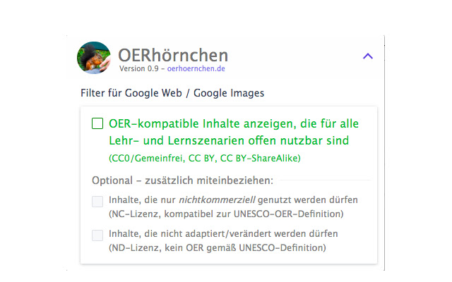 OERhörnchen  from Chrome web store to be run with OffiDocs Chromium online