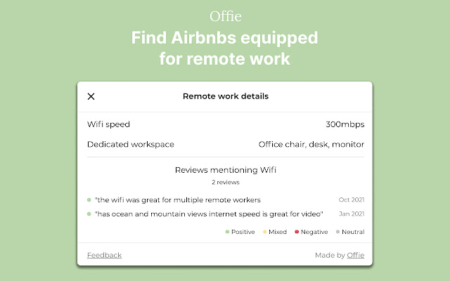 Offie Airbnb Wifi Reviews  from Chrome web store to be run with OffiDocs Chromium online