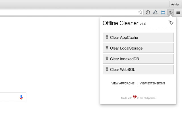 Offline Cleaner  from Chrome web store to be run with OffiDocs Chromium online