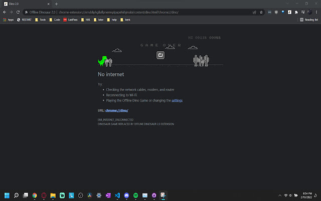 ক্রোম ওয়েব স্টোর থেকে অফলাইন ডাইনোসর 2.0 অফলাইন অফলাইডকস ক্রোমিয়ামের সাথে চালানো হবে