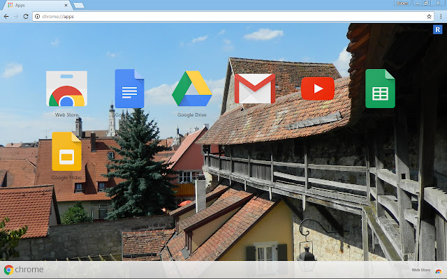 Old German town  from Chrome web store to be run with OffiDocs Chromium online