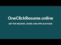 OneClickResume  from Chrome web store to be run with OffiDocs Chromium online