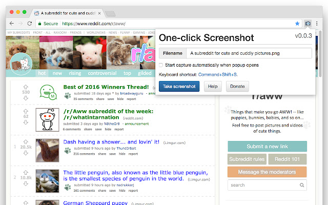 One click Screenshot  from Chrome web store to be run with OffiDocs Chromium online