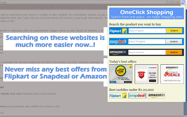 OneClick Shopping  from Chrome web store to be run with OffiDocs Chromium online