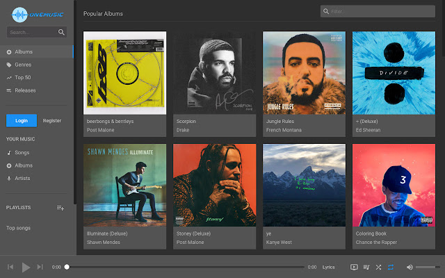 Onemusic  from Chrome web store to be run with OffiDocs Chromium online