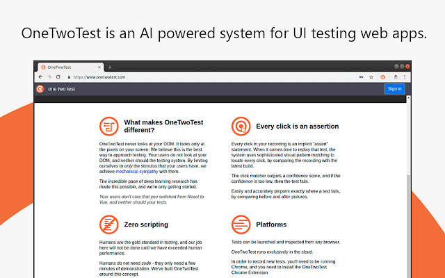 OneTwoTest  from Chrome web store to be run with OffiDocs Chromium online