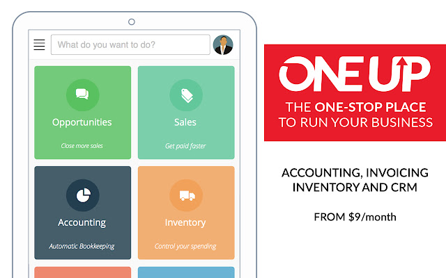 ONE UP Accounting  Invoicing  from Chrome web store to be run with OffiDocs Chromium online