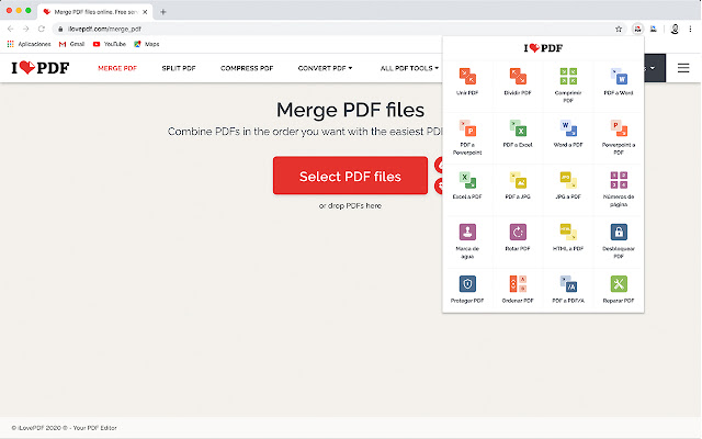 Online PDF tools | ilovepdf.com  from Chrome web store to be run with OffiDocs Chromium online