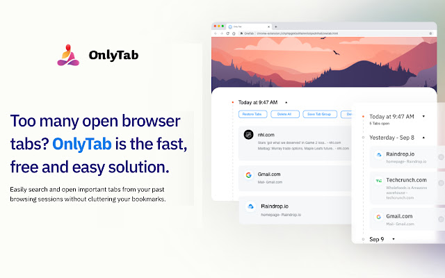 OnlyTab BETA  from Chrome web store to be run with OffiDocs Chromium online