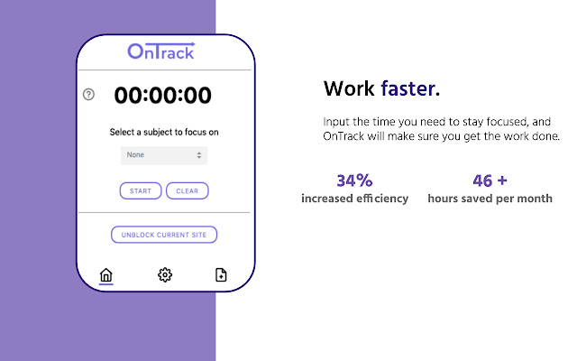 OnTrack: Smart Productivity Tool  from Chrome web store to be run with OffiDocs Chromium online