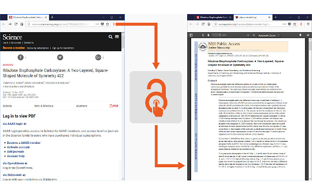 Open Access Button  from Chrome web store to be run with OffiDocs Chromium online