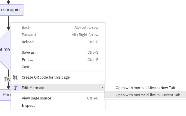 Open in Mermaid editor  from Chrome web store to be run with OffiDocs Chromium online