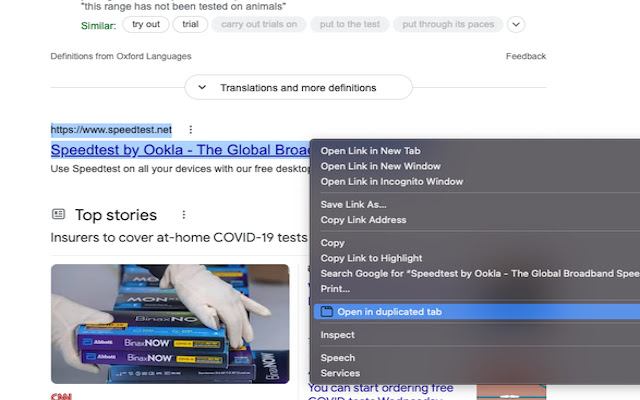 Open in new tab with duplicated tab  from Chrome web store to be run with OffiDocs Chromium online