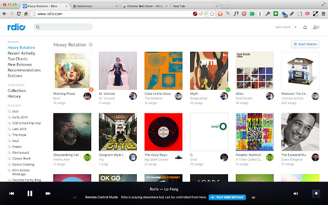 Open in Rdio  from Chrome web store to be run with OffiDocs Chromium online